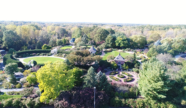 Aerial view of the Green Bay Botannical Gardens